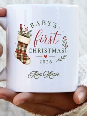 Personalized  'Baby's First Christmas 2026' Mug - Ava Marie